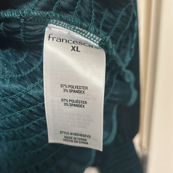 NWOT Green Velvet Cropped Blouse - Picture 6 of 8